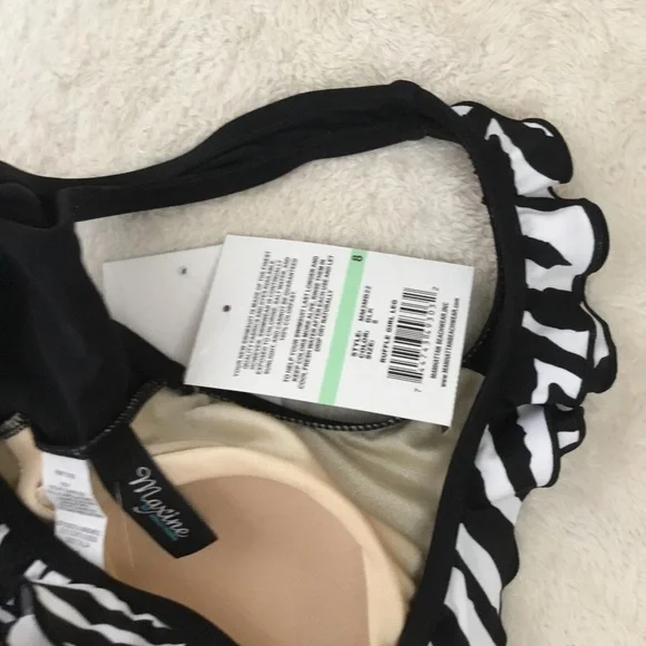 Maxine of Hollywood Instant minimizer Black one piece Swimsuit with Ruffles - Picture 8 of 12